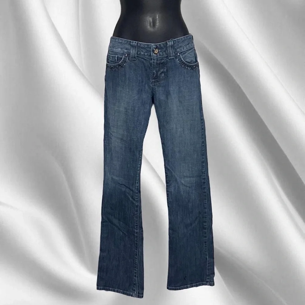 Guess Rose Rhinestone Low Rise Jeans - Picture 2 of 8